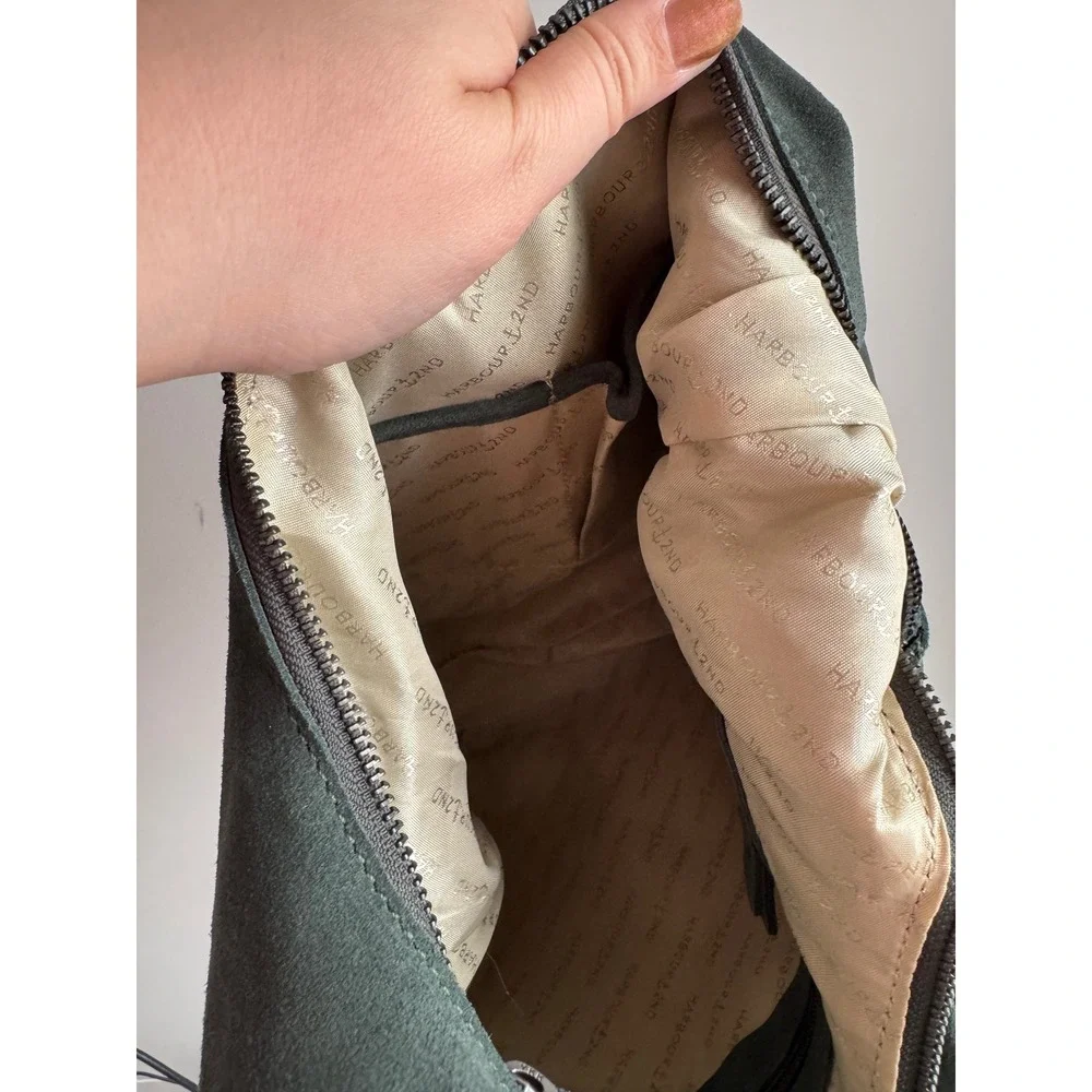 Harbour 2nd Green Suede Leather Hobo Shoulder Bag NWT